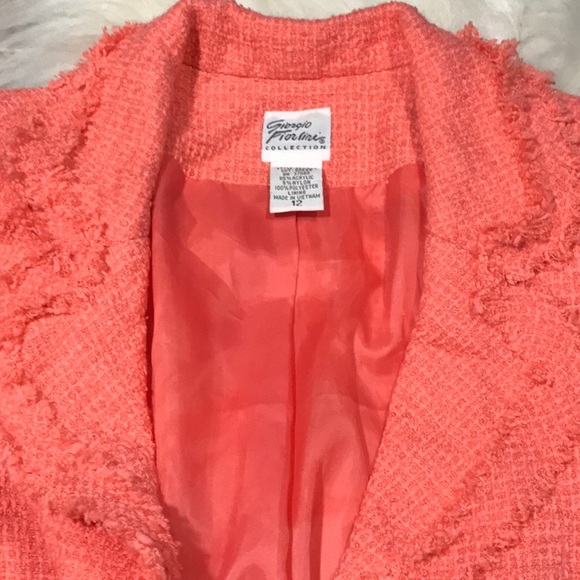 Giorgio Fiorlini textured blazer jacket 1 button closure inside lined pockets - Picture 7 of 8